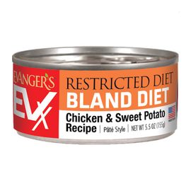 Evanger's EVX Restricted Diet Bland Diet Chicken & Sweet Potato Recipe Wet Cat Food (5.5 oz x 24 cans)