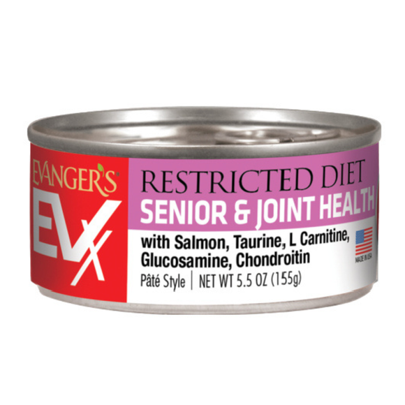 Evanger’s EVX Restricted Diet Senior & Joint Health Salmon Recipe Wet Cat Food (5.5 oz x 24 cans) - Cat Food 1