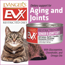 Evanger's EVX Restricted Diet Senior & Joint Health Salmon Recipe Wet Cat Food (5.5 oz x 24 cans) - 0