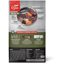 Orijen pet food package with text and images on a white background