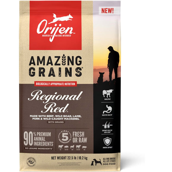 Orijen Regional Red dog food package on a white background