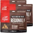 Orijen freeze-dried dog treats packaging on a white background