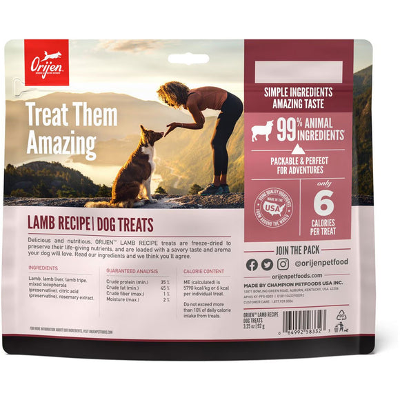 ORIJEN Grass Fed Lamb Grain-Free High-Protein Freeze Dried Dog Treats