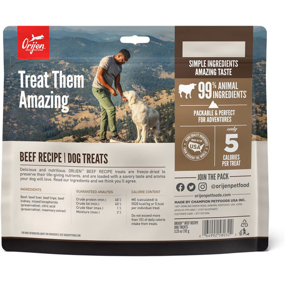 ORIJEN Ranch-Raised Beef Grain-Free High-Protein Freeze Dried Dog Treats