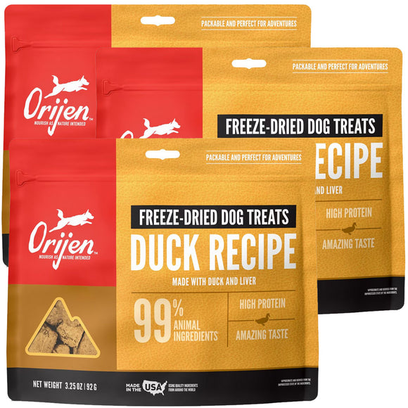 ORIJEN Free Run Duck Grain-Free High-Protein Freeze Dried Dog Treats, 3.25-oz bag