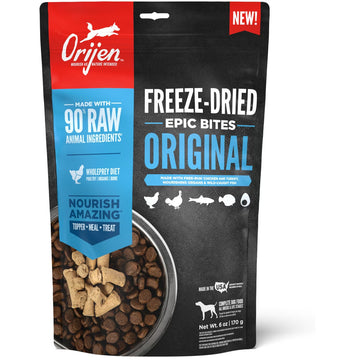 Orijen freeze-dried epic bites packaging on a white background