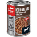 Orijen Regional Red stew with shredded beef & lamb can on a white background