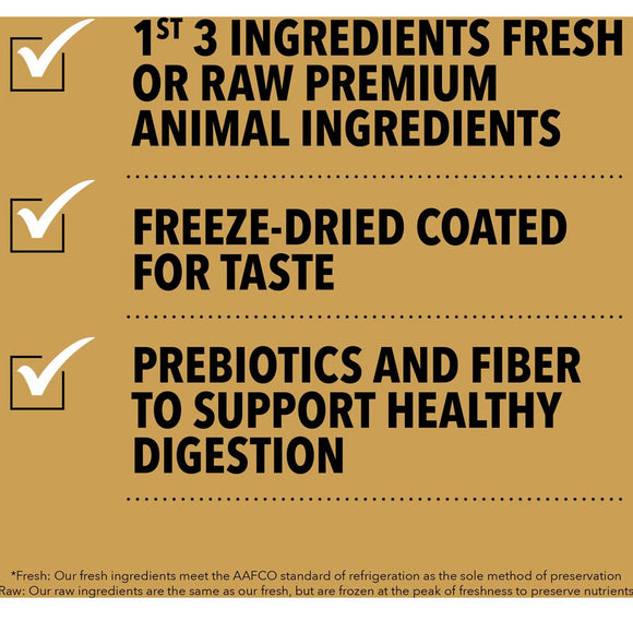 Product label highlighting ingredients on a brown background