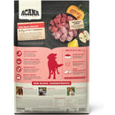 Acana pet food package with red meat recipe on a white background