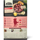 Acana Classics dog food package with beef and barley ingredients