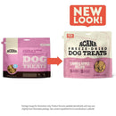 Comparison of Acana dog treat packages with 'NEW LOOK!' text above.