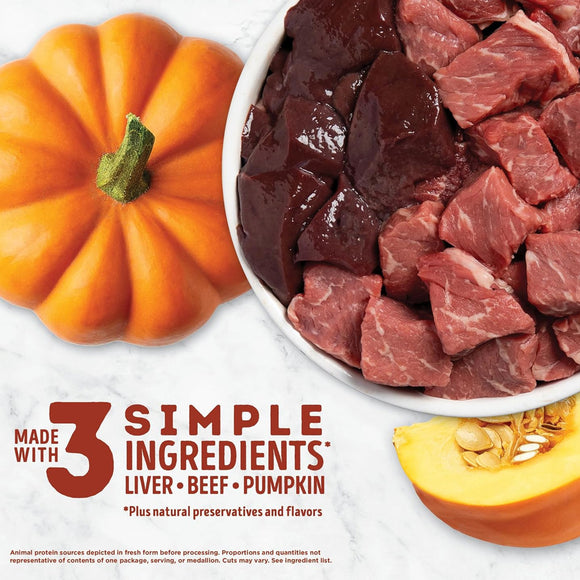  bowl of chopped liver and beef with pumpkin on a white background