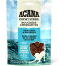 Acana Chewy Strips packaging with scenic background