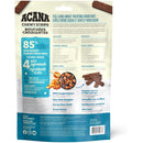 Acana Chewy Strips dog treat package with ingredients list and branding.
