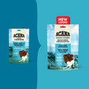 Two packages of Acana Chewy Strips on a blue background