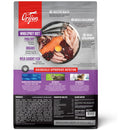 Orijen pet food package with images of ingredients on a white background