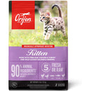 Orijen kitten food package with a kitten on grass