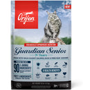 Orijen Guardian Senior cat food package with a cat on a rock and blue sky background