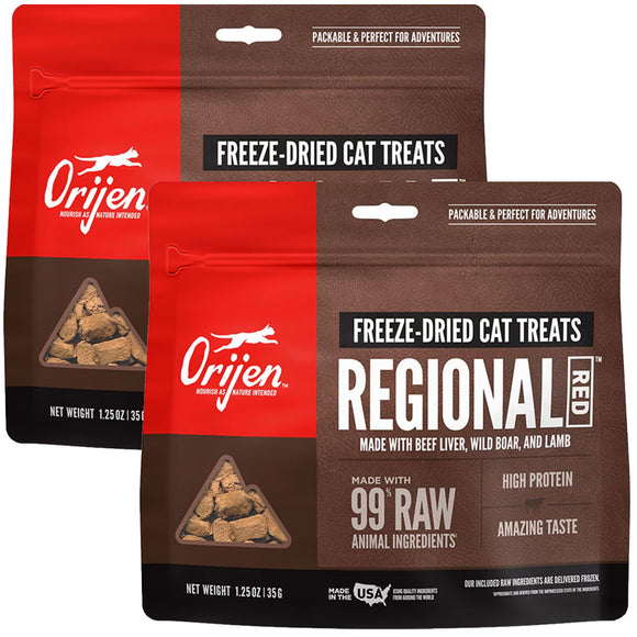ORIJEN Regional Red Grain-Free High-Protein Raw Animal Ingredients Freeze Dried Cat Treats, 1.25-oz bag