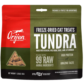 ORIJEN Tundra Grain-Free High-Protein Raw Animal Ingredients Freeze Dried Cat Treats, 1.25-oz bag