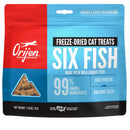 ORIJEN Six Fish Grain-Free High-Protein Raw Animal Ingredients Freeze Dried Cat Treats, 1.25-oz bag