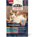 Acana Lickables cat treats variety pack with a cat on the packaging.