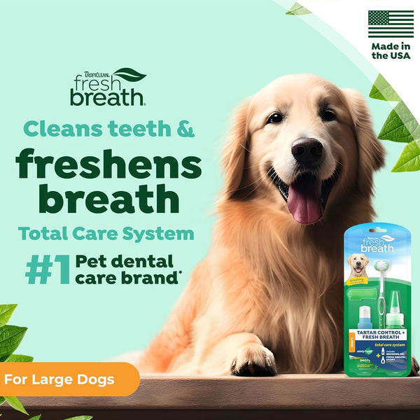 TropiClean Fresh Breath Total Care Dental Kit for Dogs