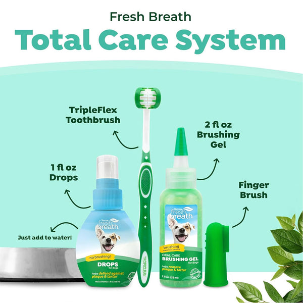 TropiClean Fresh Breath Total Care Dental Kit for Dogs