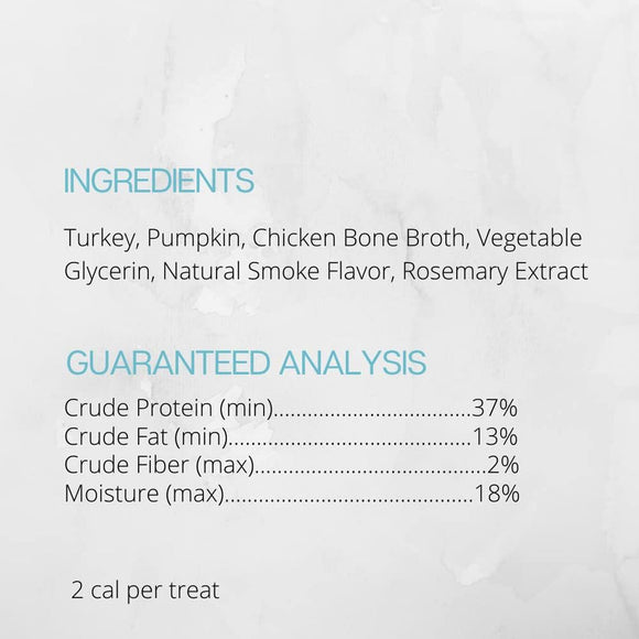 Dog food label with ingredients and guaranteed analysis on a white background