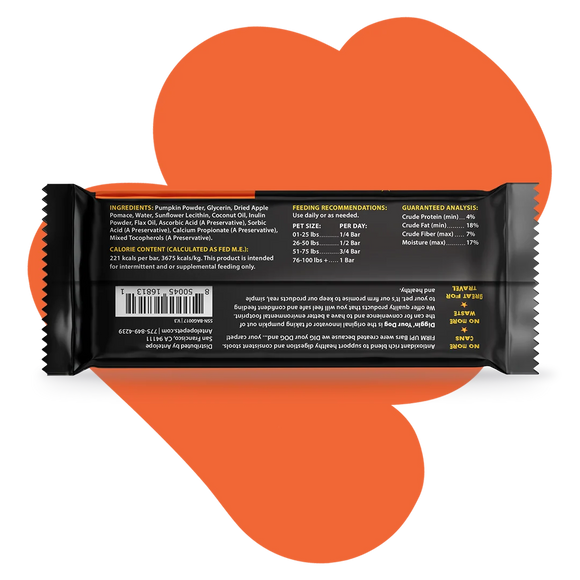 Diggin Your Dog Firm Up Pumpkin Bars Digestive Aid for Dogs & Cats