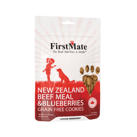 FirstMate New Zealand Beef Meal & Blueberries Grain Free Dog Treats (8 oz) - Dog Treats 1