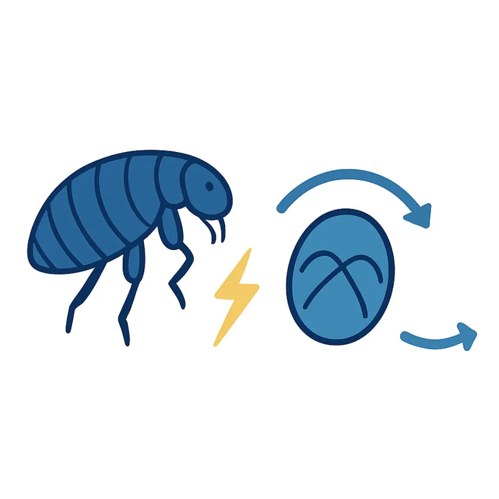 Flea life-cycle disruption infographic