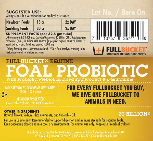 Fullbucket Foal Probiotic Paste (single tube)