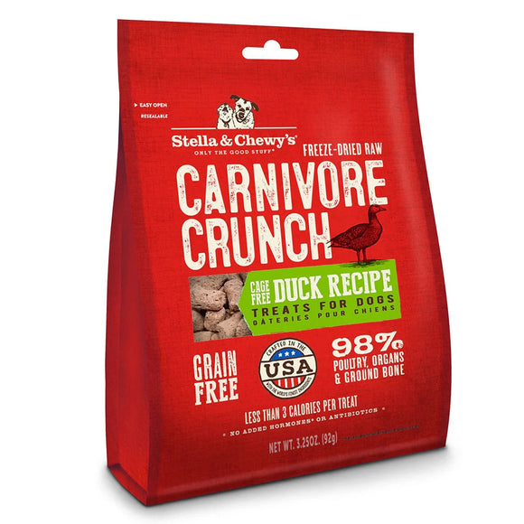 Stella & Chewy's Carnivore Crunch Cage-Free Duck Recipe Freeze-Dried Raw Treats Dog (3.25 oz)