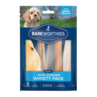 Barkworthies Puppy Variety Pack Chews Treats For Dog, 5 chews