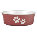 Loving Pets Classic Merlot Non-Skid Stainless Steel Bowl For Dog & Cat