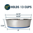 OurPets Premium Stainless Steel Rubber-Bonded Bowl For Dog