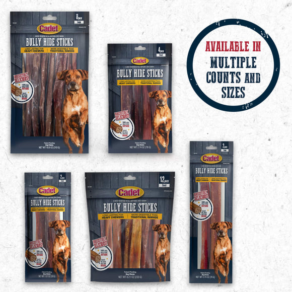 Cadet Bully Hide Sticks All-Natural Chews For Dog (Small)