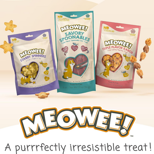 Meowee! Savory Spoonables with Salmon, Tuna & Krill Lickable Treat For Cat (4 tubes)