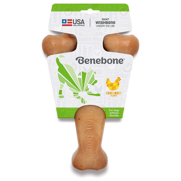 Benebone Rotisserie Chicken Flavor Wishbone Durable Chew Toy for Dogs