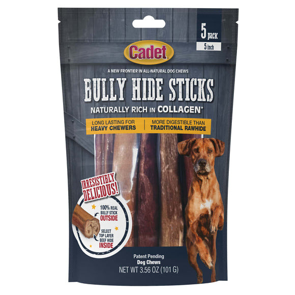 Cadet Bully Hide Sticks All-Natural Chews for Dogs, Small