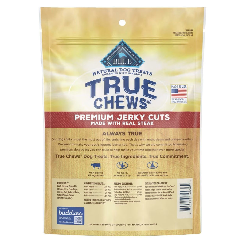 Blue Buffalo True Chews Premium Jerky Cuts Steak Jerky Treats For Dog (10 oz)