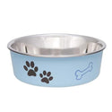 Loving Pets Classic Murano Blue Non-Skid Stainless Steel Pet Bowl