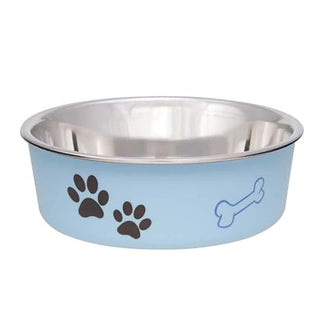 Loving Pets Classic Murano Blue Non-Skid Stainless Steel Pet Bowl