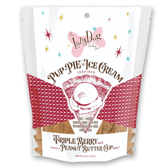 Lazy Dog Ice Cream Pie Triple Berry with Peanut Butter Treats For Dog (5 oz)