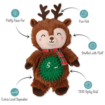 PetShop by Fringe Studio Rein It in, Pal! Plush & Squeaker Ball Toy For Dog 