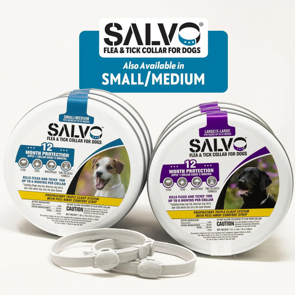 Salvo Flea and Tick Collar for Dogs - Pack of 2 for 12 Months