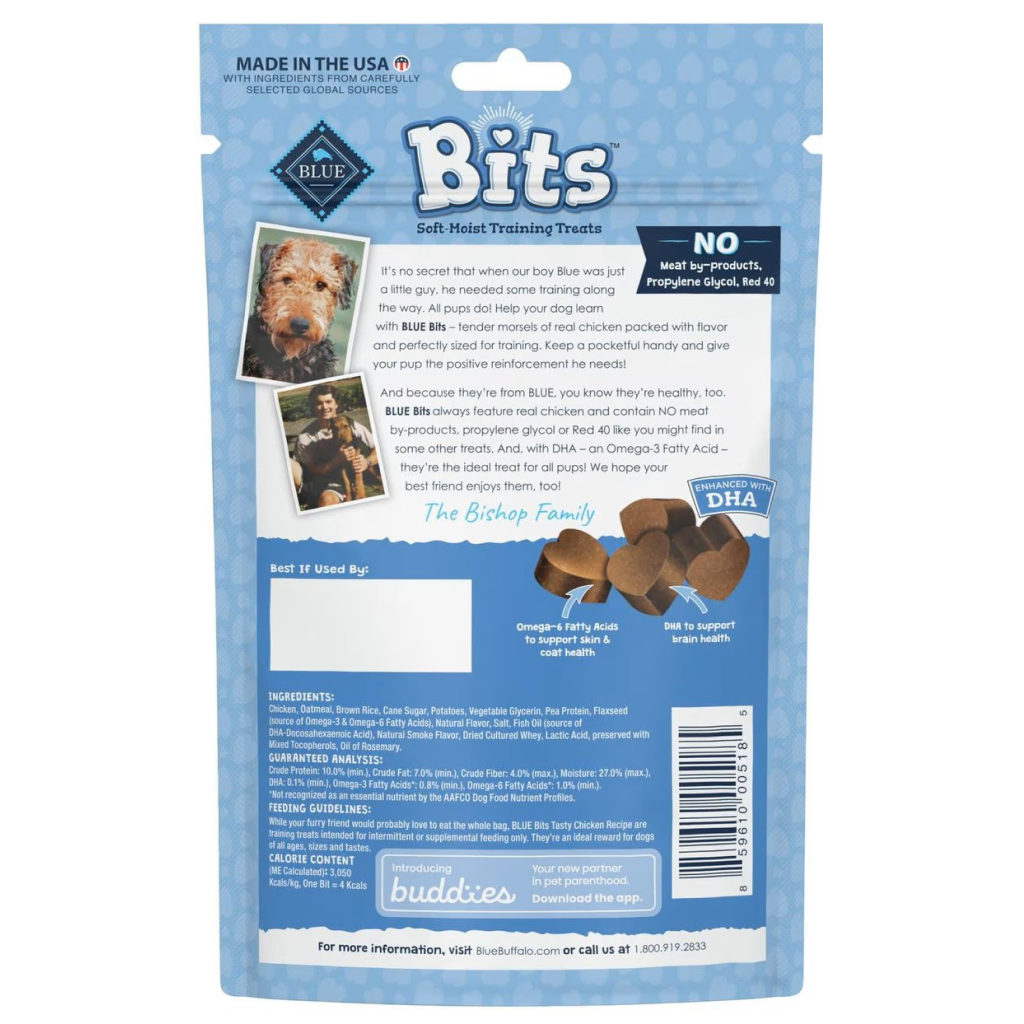 Blue Buffalo Blue Bits Soft Tasty Chicken Recipe Training Treats for Dogs (4 oz)