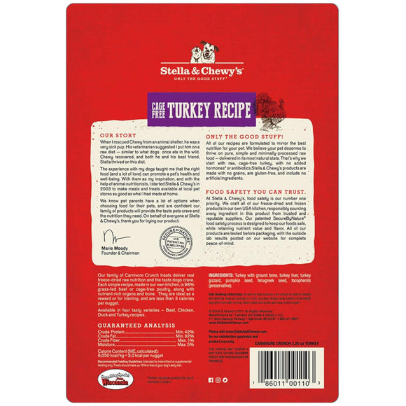 Stella & Chewy's Carnivore Crunch Cage-Free Turkey Recipe Freeze-Dried Raw Treats For Dog (3.25 oz)