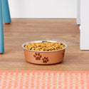 Loving Pets Metallic Champagne Non-Skid Stainless Steel Bowl For Dog & Cat